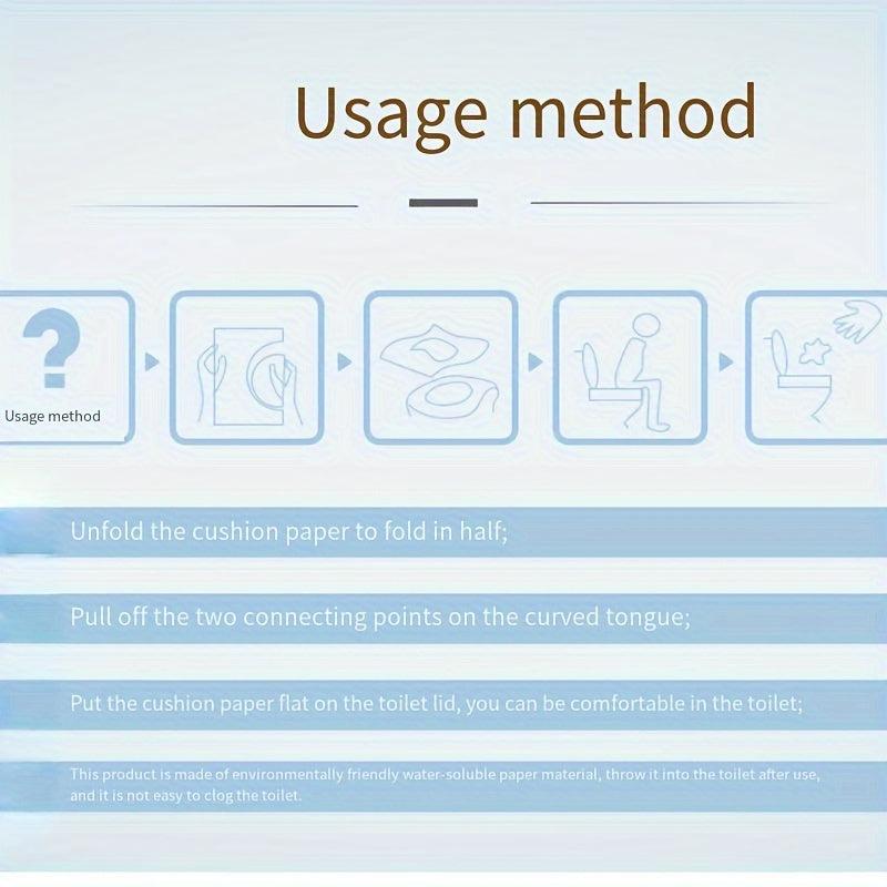 100pcs Disposable Toilet Seat Cover Portable Flushable Travel Public Restrooms