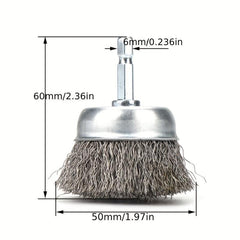 Steel Wire Wheel Brush 2.56-Inch for Rust Removal and Polishing
