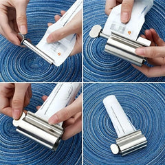 Stainless Steel Toothpaste Squeezer & Holder Set