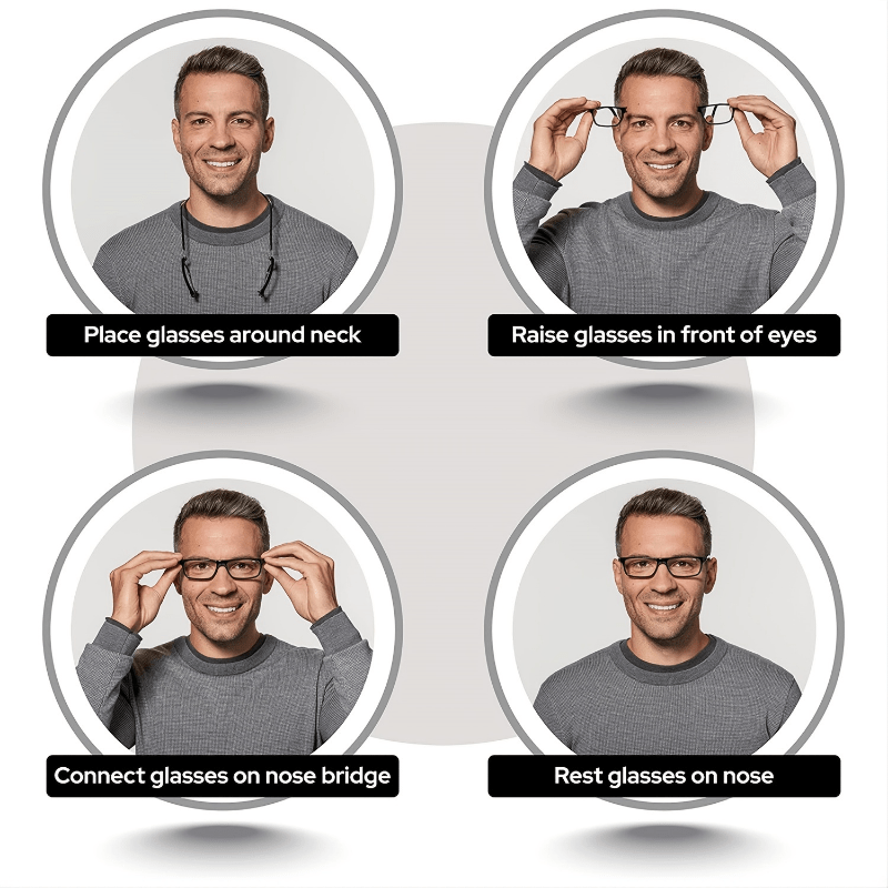 Adjustable Magnetic Reading Glasses Long Temples