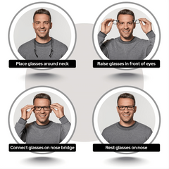 Adjustable Magnetic Reading Glasses Long Temples