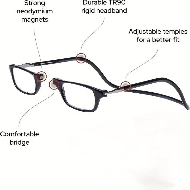 Adjustable Magnetic Reading Glasses Long Temples