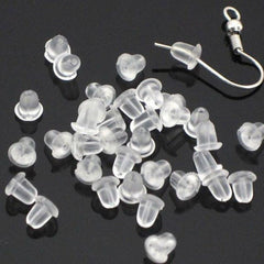 200pcs DIY Jewelry Accessories Ear Stud Plug Ear Sleeve Non Slip Rubber Ear Stud