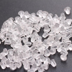 200pcs DIY Jewelry Accessories Ear Stud Plug Ear Sleeve Non Slip Rubber Ear Stud