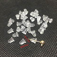 200pcs DIY Jewelry Accessories Ear Stud Plug Ear Sleeve Non Slip Rubber Ear Stud