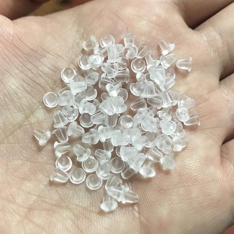 200pcs DIY Jewelry Accessories Ear Stud Plug Ear Sleeve Non Slip Rubber Ear Stud
