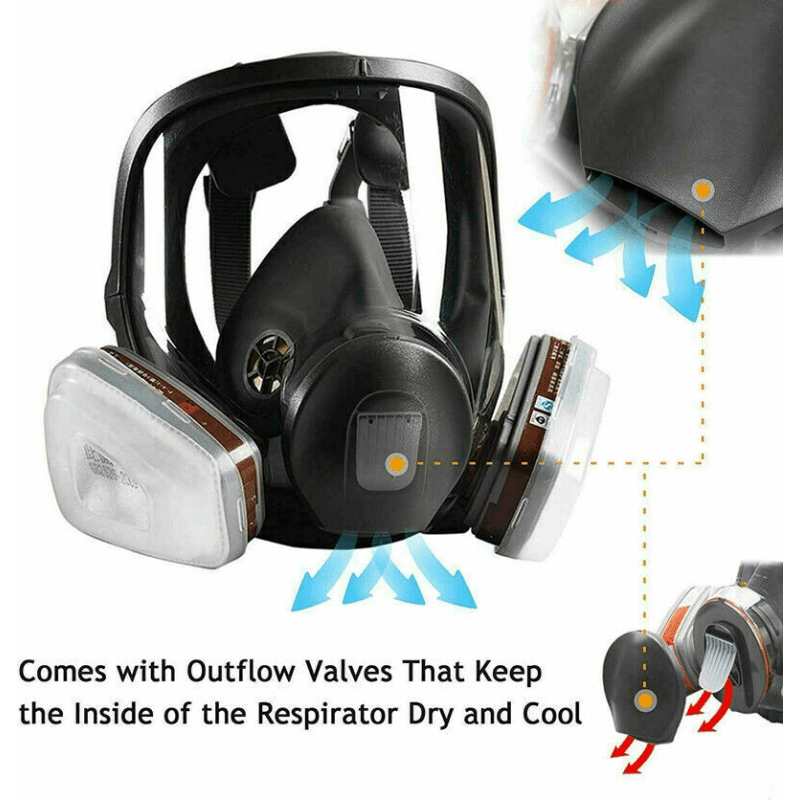 15-in-1 Full Face Respirator Mask w/ Safety Goggles