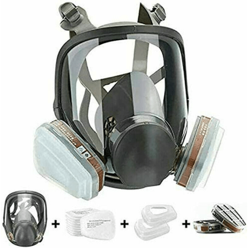 15-in-1 Full Face Respirator Mask w/ Safety Goggles