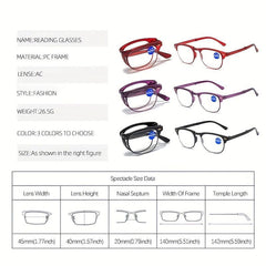 Stylish Folding Presbyopia Glasses for Women - Anti-Light High Glasses