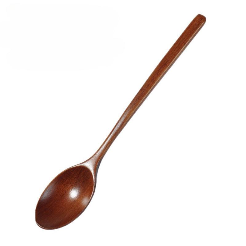 Long Handled Wooden Spoon Honey Spoon Solid Wooden Coffee Spoon