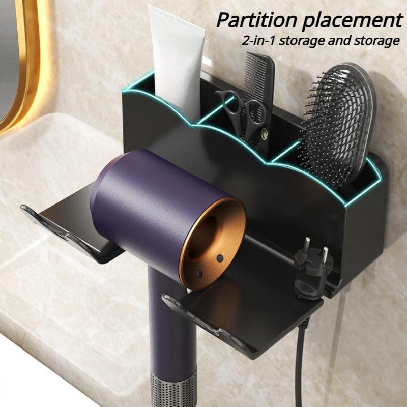 Hair Dryer Storage Rack Wall Mount Non-Perforated Pylon Mount
