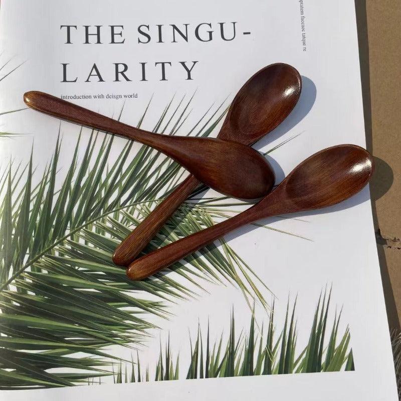 3pcs Wooden Spoon Bamboo Kitchen Cooking Utensil Tool Soup Teaspoon Catering