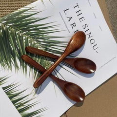 3pcs Wooden Spoon Bamboo Kitchen Cooking Utensil Tool Soup Teaspoon Catering