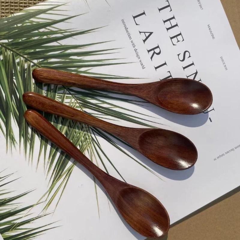 3pcs Wooden Spoon Bamboo Kitchen Cooking Utensil Tool Soup Teaspoon Catering