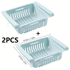 2pcs Kitchen Fruit Food Storage Box Plastic Fridge Organizer