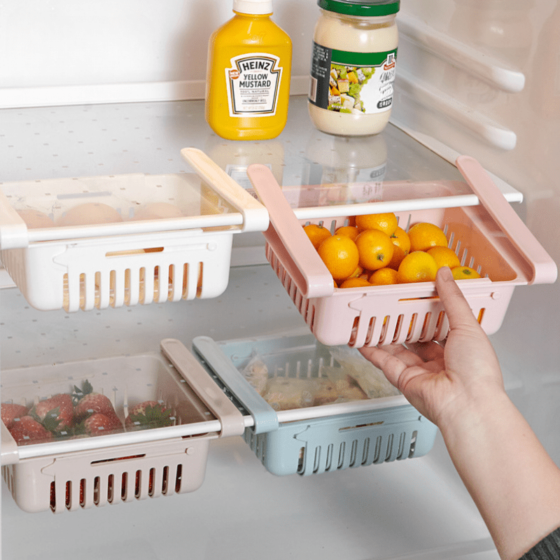 2pcs Kitchen Fruit Food Storage Box Plastic Fridge Organizer