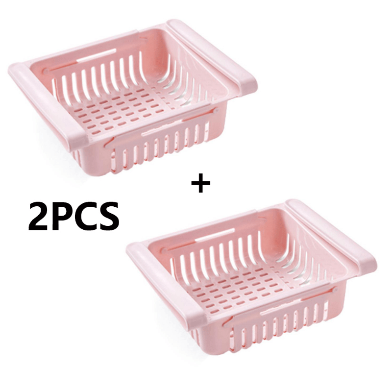 2pcs Kitchen Fruit Food Storage Box Plastic Fridge Organizer