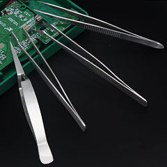 4pcs Precision Tweezers Set Stainless Steel - Makeup & Electronics Repair