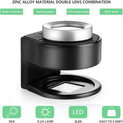 6 Light Coin Magnifier Portable Metal Eye Loupe for Sewing Jewelry Textiles