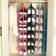 1pc Hanging Shoe Storage Bag Organize Shoes Save Space Durable Breathable Fabric