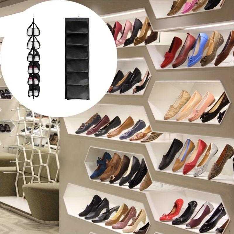 1pc Hanging Shoe Storage Bag Organize Shoes Save Space Durable Breathable Fabric