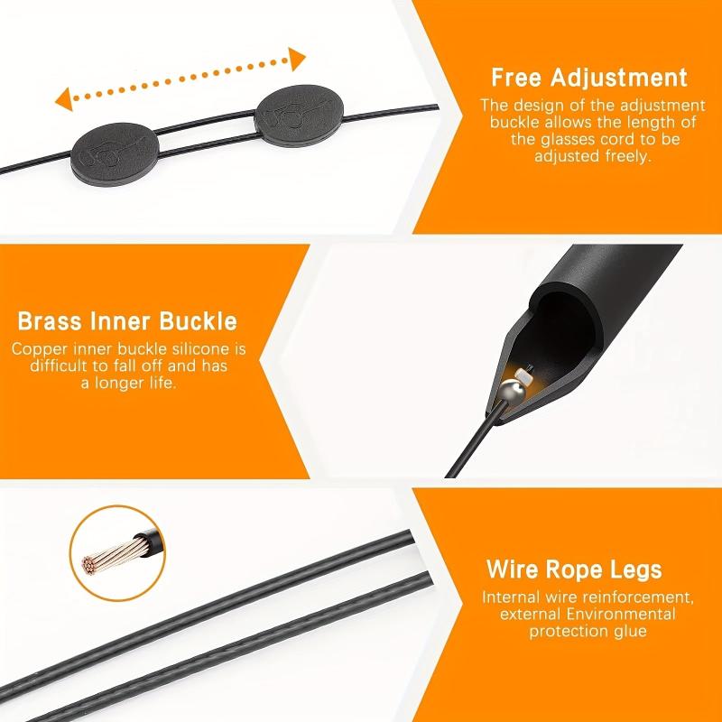 4pcs Adjustable Glasses Straps for Eyeglasses & Sunglasses 14-16 Inches