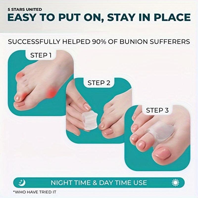 4pcs Big Toe Spacers Hammer Toe Straightener Bunion Corrector Gel Toe Separators