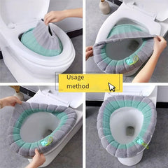Nordic Style Knitted Toilet Seat Cover Winter Warm Toilet Mat