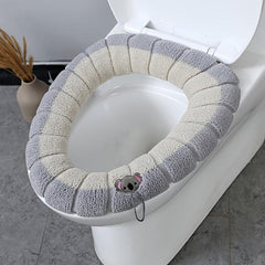 Nordic Style Knitted Toilet Seat Cover Winter Warm Toilet Mat