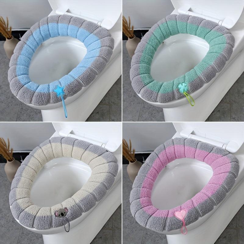Nordic Style Knitted Toilet Seat Cover Winter Warm Toilet Mat