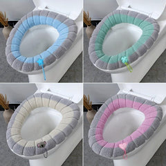 Nordic Style Knitted Toilet Seat Cover Winter Warm Toilet Mat