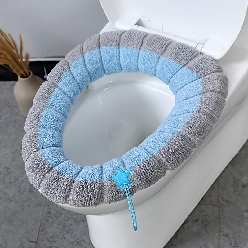 Nordic Style Knitted Toilet Seat Cover Winter Warm Toilet Mat