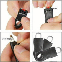 5pcs Zipper Pull Buckle Alloy Rubber Detachable for Luggage School Bag