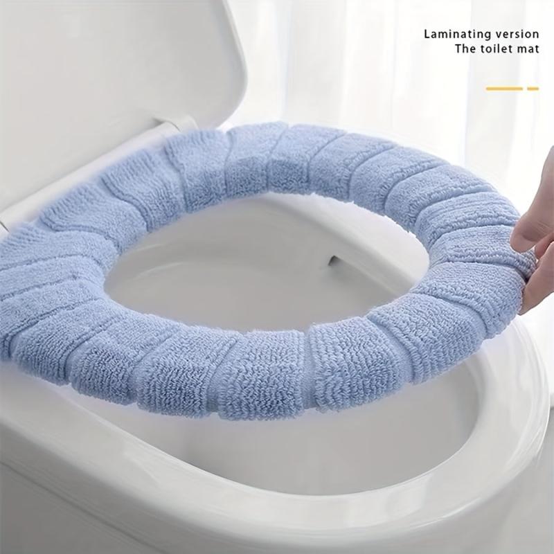 3pcs Portable Folding Round Toilet Mat Non-slip Toilet Cover Winter Cushion
