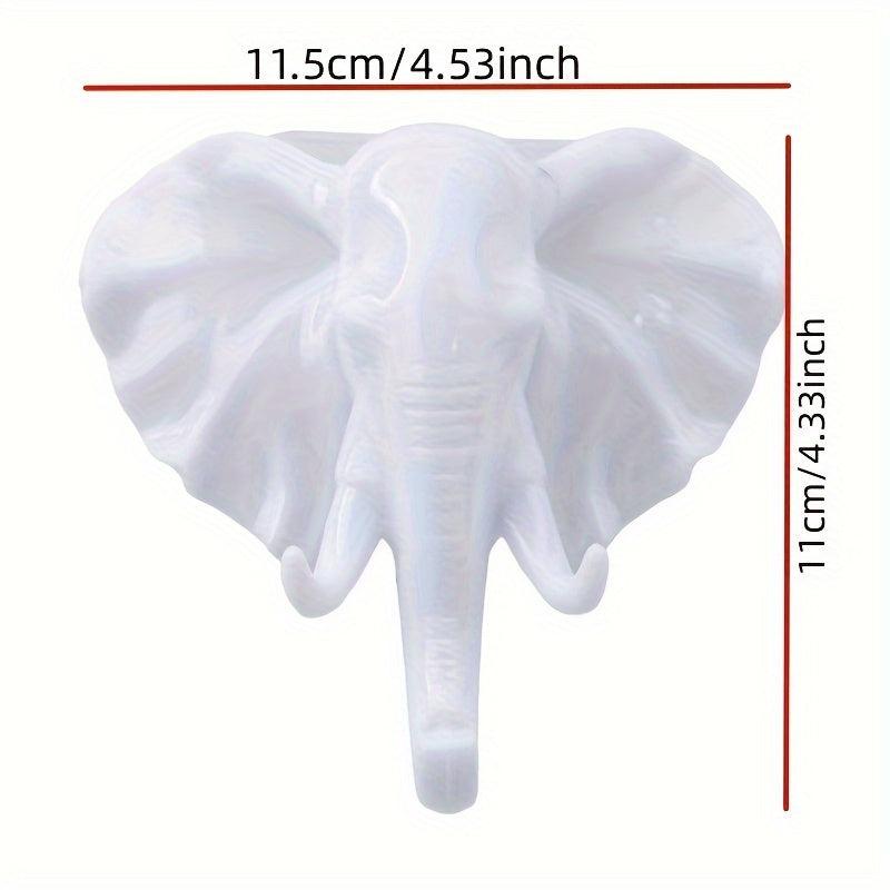Elephant Head Shape Adhesive Hook Hanger for Bag Keys Decor