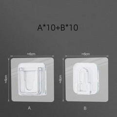 10pcs Clear Double Sided Adhesive Wall Hooks for Kitchen