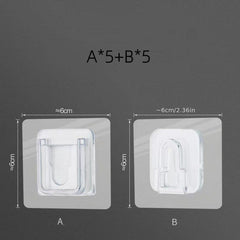 10pcs Clear Double Sided Adhesive Wall Hooks for Kitchen