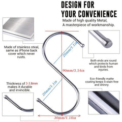 10pcs Stainless Steel S Hooks Heavy Duty Large S Hooks for Hanging Clothes