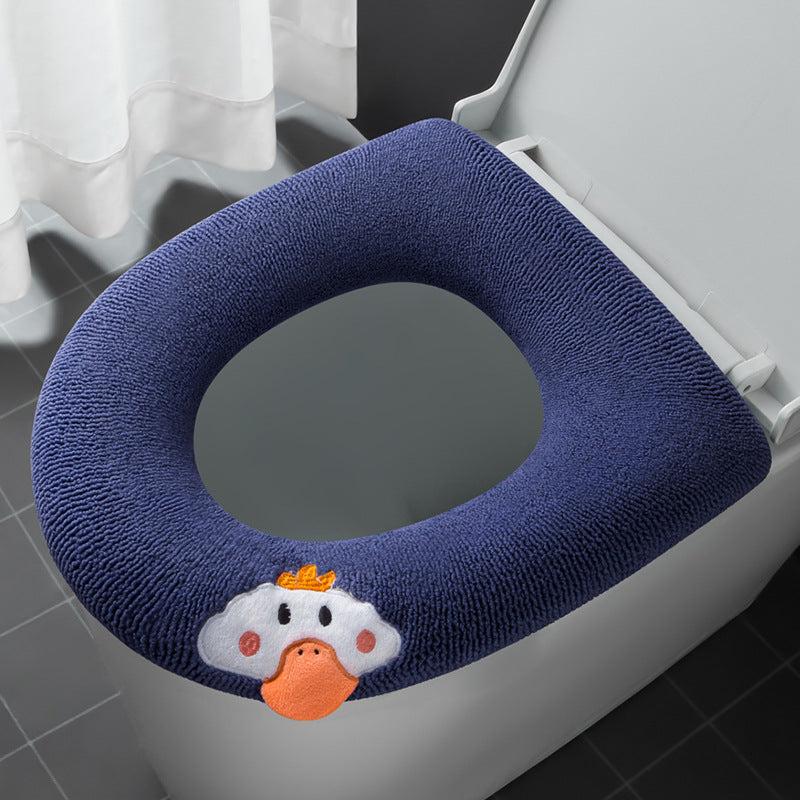 Thickened Plush Toilet Cushion for Patient Toilet with Handle