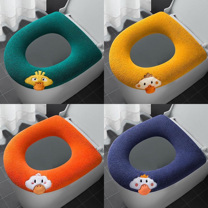 Thickened Plush Toilet Cushion for Patient Toilet with Handle
