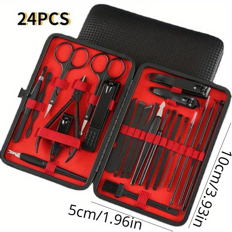Professional Nail Clipper Kit - 9, 13, 24 Pieces Set - Stainless Steel