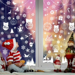 200pcs Christmas Window Stickers Snowflake Elk Ball Stickers
