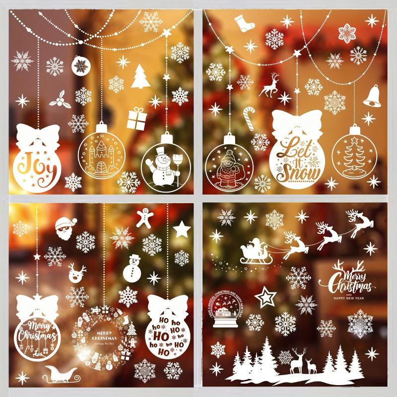 200pcs Christmas Window Stickers Snowflake Elk Ball Stickers