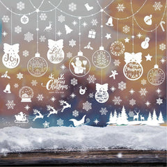 200pcs Christmas Window Stickers Snowflake Elk Ball Stickers