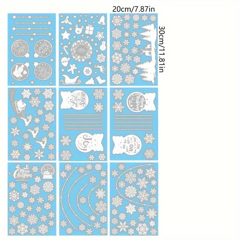 200pcs Christmas Window Stickers Snowflake Elk Ball Stickers