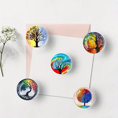 16Pcs Glass Magnetic Refrigerator Magnet Life Tree Glass Fridge Decoration
