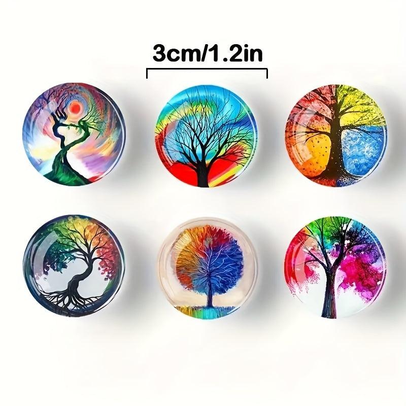 16Pcs Glass Magnetic Refrigerator Magnet Life Tree Glass Fridge Decoration