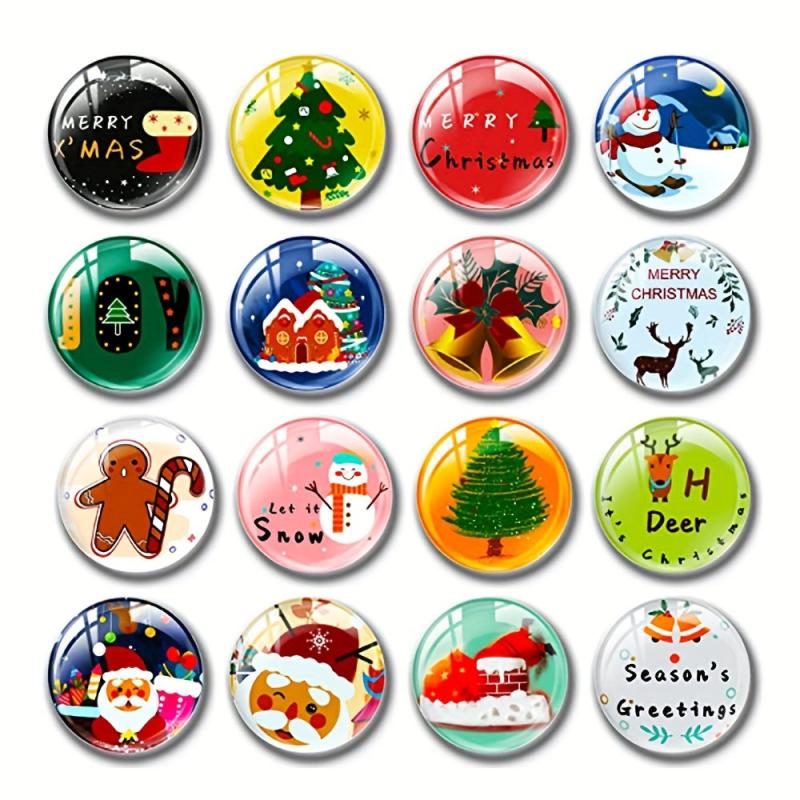 16Pcs Glass Magnetic Refrigerator Magnet Life Tree Glass Fridge Decoration