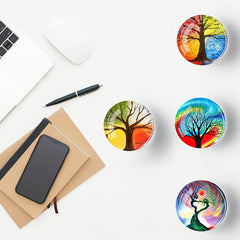 16Pcs Glass Magnetic Refrigerator Magnet Life Tree Glass Fridge Decoration