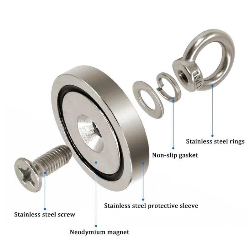 Neodymium Magnetic Fishing Magnet with Countersunk Eyebolt